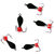 Мормышка вольф безнасад Яман Черт с петлей короткий (0.9г) капля с глазком флуор.красный (5шт)