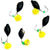 Мормышка вольф безнасад Яман Овсинка с коронкой из никеля 3мм/0.7г подвеска икринка салатовая