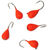 Мормышка вольфрамовая точеная Яман Капля с ушком №5 (1.8г) красный (5шт)