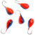 Мормышка вольфрамовая Яман Капля с отверстием №3 (0.3г) красно-синий (5шт)