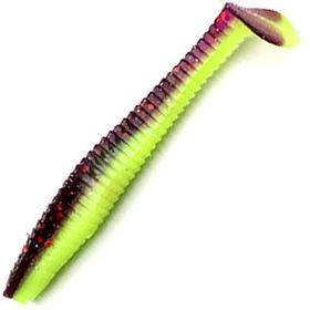 Виброхвост Yaman Flatter Shad 4inch (10.16см) 26-Violet Chartreuse (упаковка - 5шт)