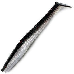 Виброхвост Yaman Flatter Shad 4inch (10.16см) 34-Black Red Flake/Pearl (упаковка - 5шт)