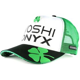 Бейсболка Yoshi Onyx белая с зеленым клевером