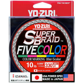 Леска плетеная Yo-Zuri PE Superbraid 300YDS 275м 0.15мм 5C