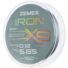 Плетеный шнур Zemex Iron X9 150м 0.12мм (Gray)