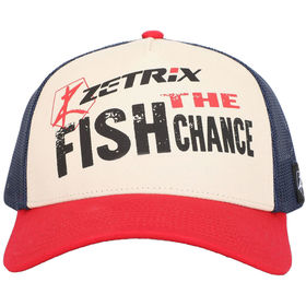 Бесболка Zetrix (Fish the chance) PVC-2403 (красный козырек/синяя сетка)