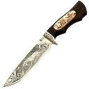 Нож Близнец 95х18 венге, литье, гравировка, кость (Семин)