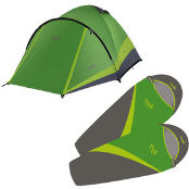 Комплект Norfin: палатка Perch 3 NF+2 спальных мешка-одеяла Scandic